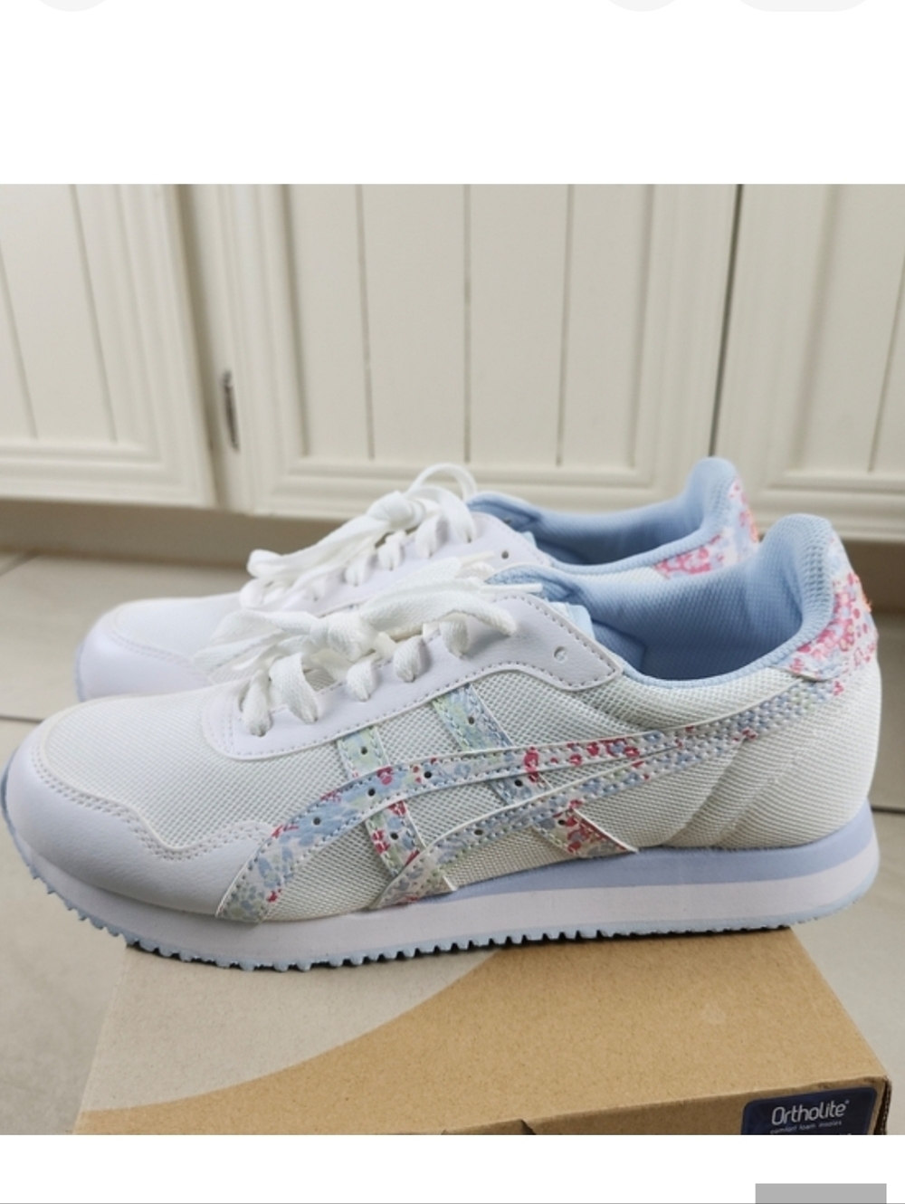 ASICS Women's Ortholite Tiger Runners White Papaya Pink Blue Athletic sneakers 9 - Picture 11 of 17